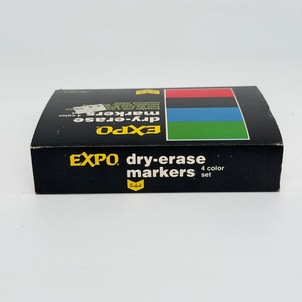 Vintage Sanford Expo Dry Erase Markers 4 Color Set 83074 Chisel Tip SMELLY